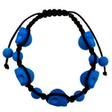 Blue Skull Head Beaded String Bracelet