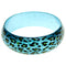 Blue Cheetah Print Glossy Bangle Bracelet