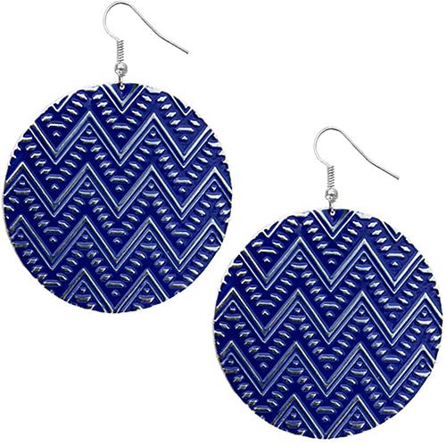 Blue zigzag earrings