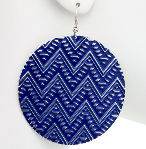 blue chevron earrings