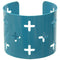 Blue Cutout Cross Metal Cuff Bracelet