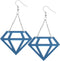 Blue Cutout Diamond Shape Chain Earrings