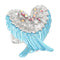 Blue Double Wing Rhinestone Adjustable Ring