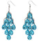 Blue Faceted Teardrop Chandelier Earrings
