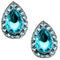 Blue Teardrop Gemstone Post Earrings