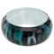 Blue Glossy Zebra Stripe Hinge Bangle Bracelet