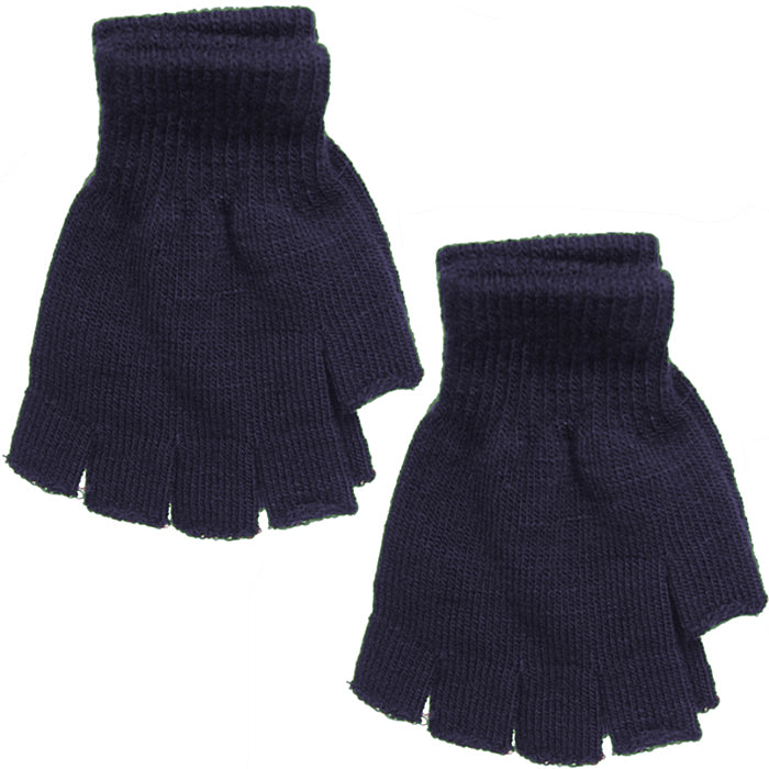 Navy Blue Fingerless Unisex Winter Mitten Gloves