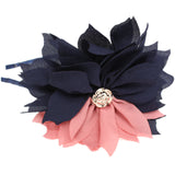Blue Pink Floral Fabric Headband