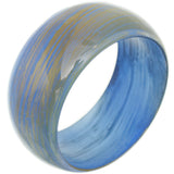 Blue Translucent Brushed Bangle Bracelet 