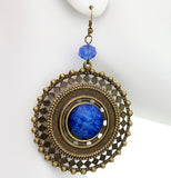 Blue Dangling Beaded Earrings