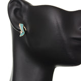 Blue Gemstone Handbag High Heels Stud Earrings