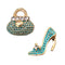 Blue Gemstone Handbag High Heels Stud Earrings