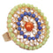 Green Blue Circular Beaded Adjustable Ring