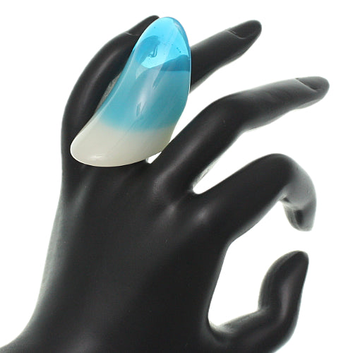 Blue Long Arch Glossy Ring