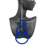 Blue Wood Earrings
