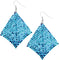Blue Mesh Glitter Dangle Earrings