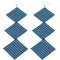 Blue Long Triple Studded Mesh Dangle Earrings