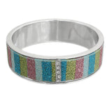 Blue Multicolor Glitter Bangle Bracelet