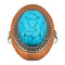 Blue Wooden Crackle Oversized Adjustable Ring