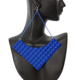 Blue Pyramid Earrings