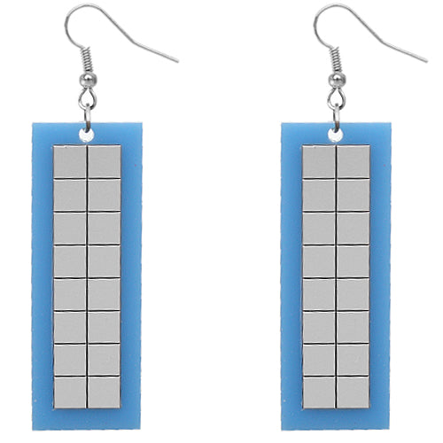 Blue Triangle Earrings