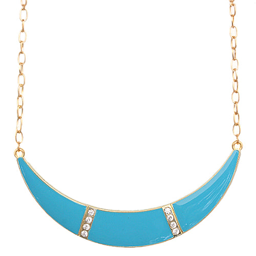 Blue Arch Gemstone Chain Necklace