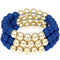 Blue Beaded Round Ball Stretch Bracelets