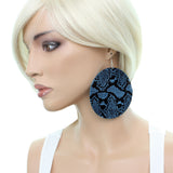 Blue Hammered Earrings