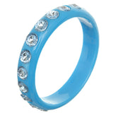 Blue Glossy Studded Gemstone Bangle Bracelet