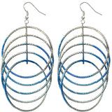 Blue Intertwined Hoop Earrings