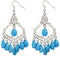 Blue Beaded Chandelier Dangle Earrings