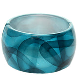 Blue Glossy Art Deco Hinged Bracelet