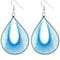 blue teardrop woven string earrings