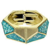 Blue Spotted Triangular Hinged Bracelet
