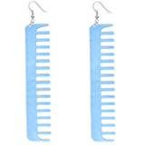 Blue Transparent Comb Earrings