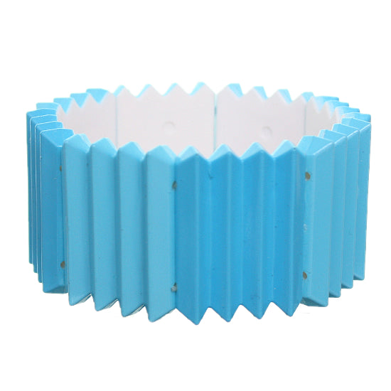 Blue Two Tone Pleated Ruffle Stretch Bracelet