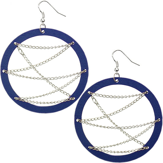 Blue Wooden Earrings