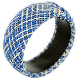 Blue Knit Woven Bangle Bracelet
