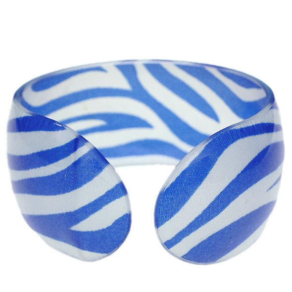 Blue Zebra Print Cuff Bracelet