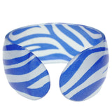 Blue Zebra Print Cuff Bracelet