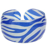 Blue Zebra Print Cuff Bracelet