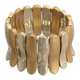 Gold Two Tone Elastic Stretch Bracelet