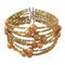 Bronze Beaded Coil Cuff Bracelet