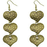 Gold bronze heart earrings
