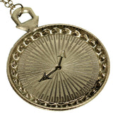 Gold Roman Numeral Chain Clock Charm Necklace