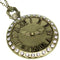 Gold Roman Numeral Chain Clock Charm Necklace