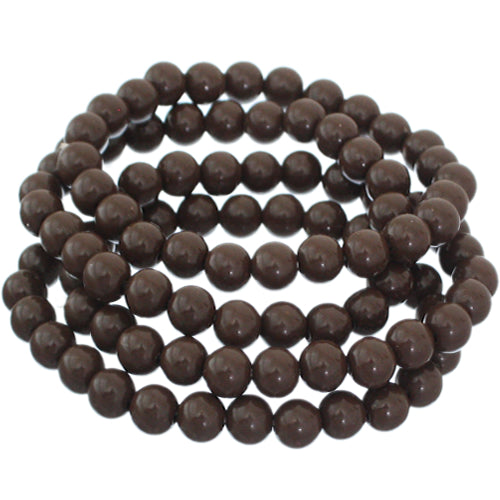 Brown 4-Piece Beaded Stretch Bracelets
