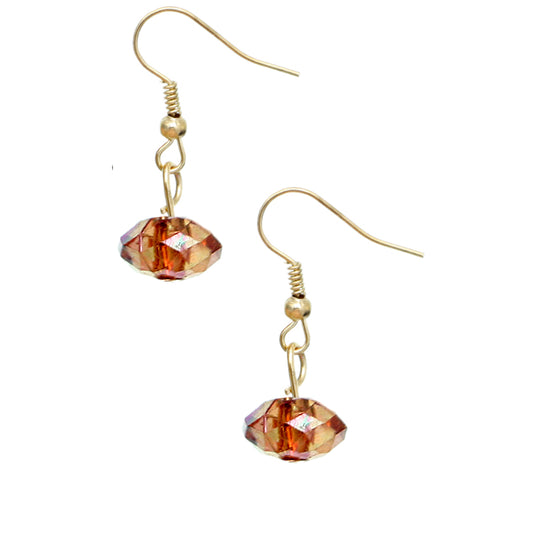 Brown Beaded Teardrop Chandelier Necklace Set