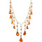 Brown Beaded Teardrop Chandelier Necklace Set