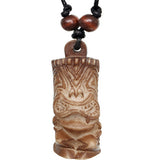 Light Brown Hawaiian Tiki Totem Nylon Necklace